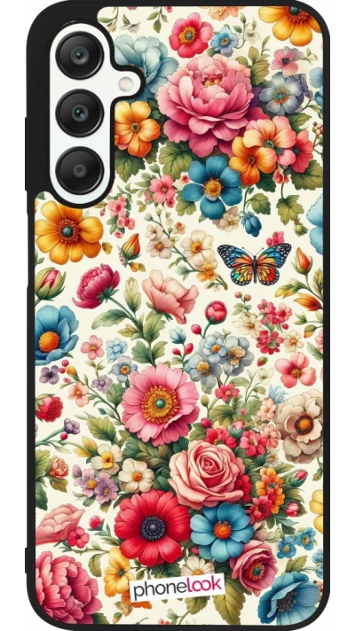 Samsung Galaxy A25 Case Hülle - Silikon schwarz Spring 25 fruehling bluetend