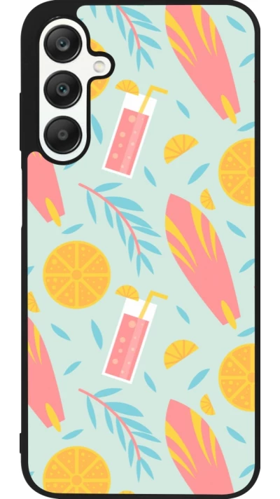 Samsung Galaxy A25 Case Hülle - Silikon schwarz Summer 2025 Pattern citron