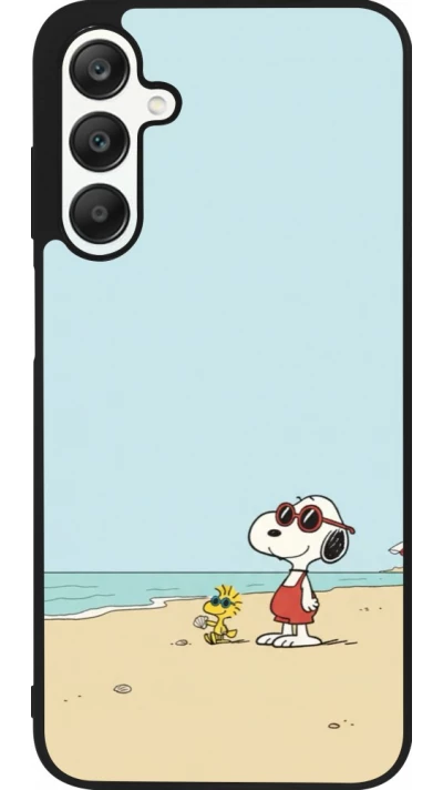 Coque Samsung Galaxy A25 - Silicone rigide noir Snoopy on the beach Summer 2026
