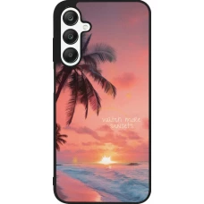 Coque Samsung Galaxy A25 - Silicone rigide noir Watch more sunsets Summer 2026