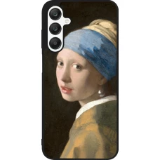 Coque Samsung Galaxy A25 - Silicone rigide noir Tableau art - La Jeune fille à la perle - Johannes Vermeer