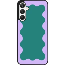 Samsung Galaxy A25 Case Hülle - Silikon schwarz Wavy Rectangle Green Purple