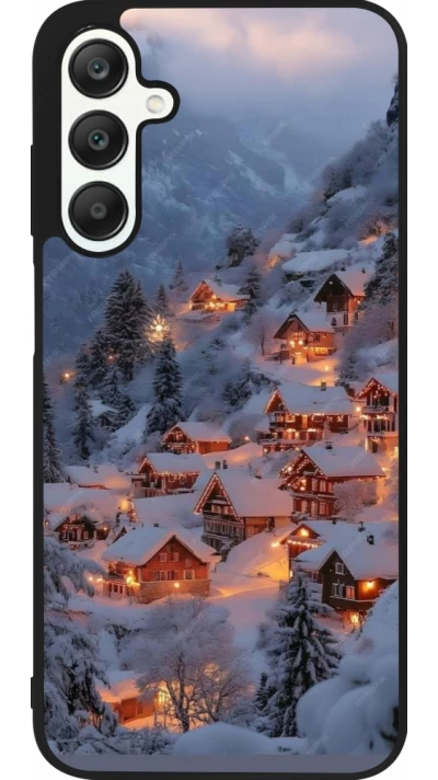 Coque Samsung Galaxy A25 - Silicone rigide noir Winter 25 Winter snowy village