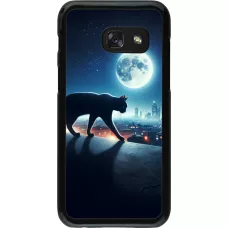 Samsung Galaxy A3 (2017) Case Hülle - Schwarze Katze unter dem Vollmond