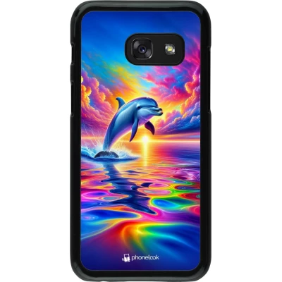 Samsung Galaxy A3 (2017) Case Hülle - Glücklicher Regenbogen-Delfin