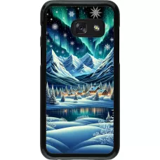Samsung Galaxy A3 (2017) Case Hülle - Verschneites Bergdorf am See in der Nacht
