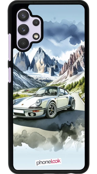 Samsung Galaxy A32 Case Hülle - Porsche 911 Berg Aquarell