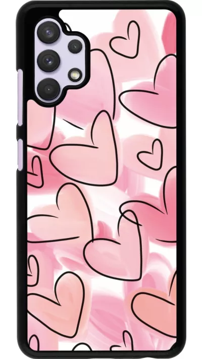 Samsung Galaxy A32 Case Hülle - Easter 2023 pink hearts