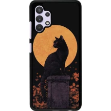 Samsung Galaxy A32 Case Hülle - Halloween 2026 Cat Art Nouveau