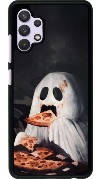 Samsung Galaxy A32 Case Hülle - Halloween 2026 Ghost eating pizza