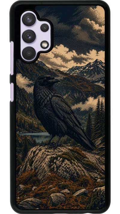 Coque Samsung Galaxy A32 - Linocut Grand Corbeau