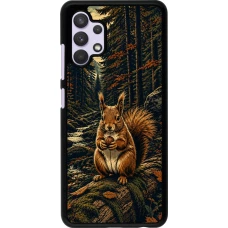 Samsung Galaxy A32 Case Hülle - Linocut Eichhörnchen