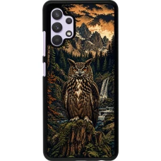Coque Samsung Galaxy A32 - Linocut Grand-Duc