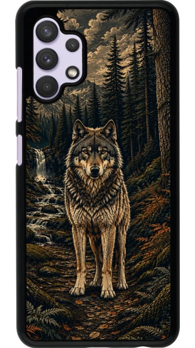 Coque Samsung Galaxy A32 - Linocut Loup