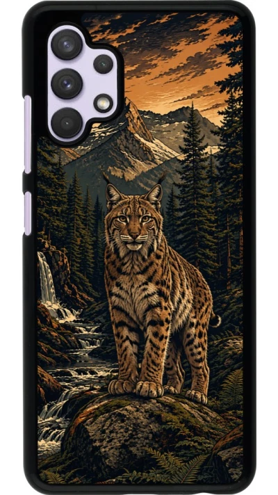 Coque Samsung Galaxy A32 - Linocut Lynx