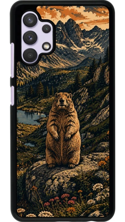 Coque Samsung Galaxy A32 - Linocut Marmotte