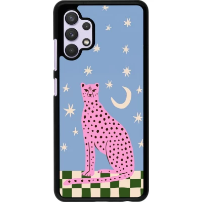 Samsung Galaxy A32 Case Hülle - Pink leopard with stars 2026