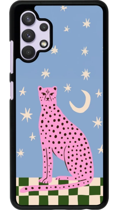 Coque Samsung Galaxy A32 - Pink leopard with stars 2026