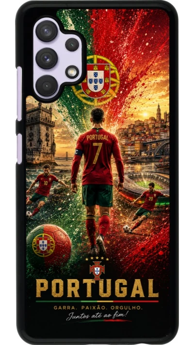 Samsung Galaxy A32 Case Hülle - Fussball Portugal splash 2026