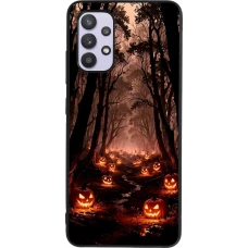 Samsung Galaxy A32 Case Hülle - Silikon schwarz Halloween 2025 Road of Terrifying Pumpkins