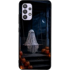 Samsung Galaxy A32 Case Hülle - Silikon schwarz Halloween 2026 Ghost on a swing