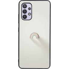 Samsung Galaxy A32 Case Hülle - Silikon schwarz Mini Regenbogen Minimal
