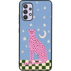 Samsung Galaxy A32 Case Hülle - Silikon schwarz Pink leopard with stars 2026