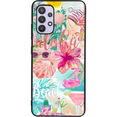 Coque Samsung Galaxy A32 - Silicone rigide noir Preppy Collage Aloha