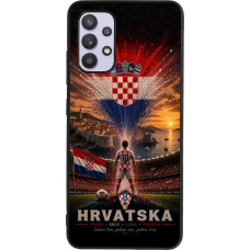 Samsung Galaxy A32 Case Hülle - Silikon schwarz Fussball Kroatien splash 2026