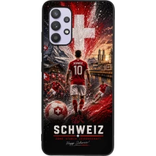 Samsung Galaxy A32 Case Hülle - Silikon schwarz Fussball Schweiz splash 2026