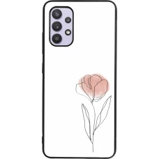 Coque Samsung Galaxy A32 - Silicone rigide noir Spring 23 minimalist flower