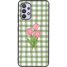 Samsung Galaxy A32 Case Hülle - Silikon schwarz Green vichy tulips Spring 2026