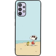 Samsung Galaxy A32 Case Hülle - Silikon schwarz Snoopy on the beach Summer 2026