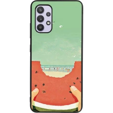 Samsung Galaxy A32 Case Hülle - Silikon schwarz Views through a watermelon Summer 2026