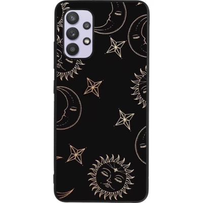 Coque Samsung Galaxy A32 - Silicone rigide noir Suns and Moons