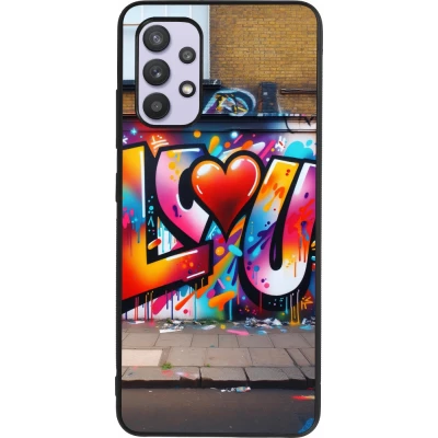 Samsung Galaxy A32 Case Hülle - Silikon schwarz Valentin 2025 Liebe U Tag