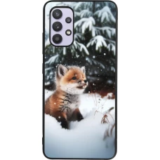 Samsung Galaxy A32 Case Hülle - Silikon schwarz Weihnachten 2023 Fuechslein Tanne
