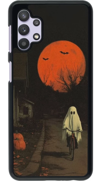 Samsung Galaxy A32 5G Case Hülle - Halloween 2025 Ghost on a bicycle