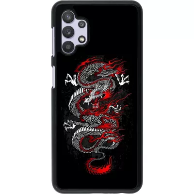 Coque Samsung Galaxy A32 5G - Japanese style Dragon Tattoo Red Black