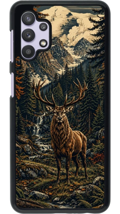 Coque Samsung Galaxy A32 5G - Linocut Cerf