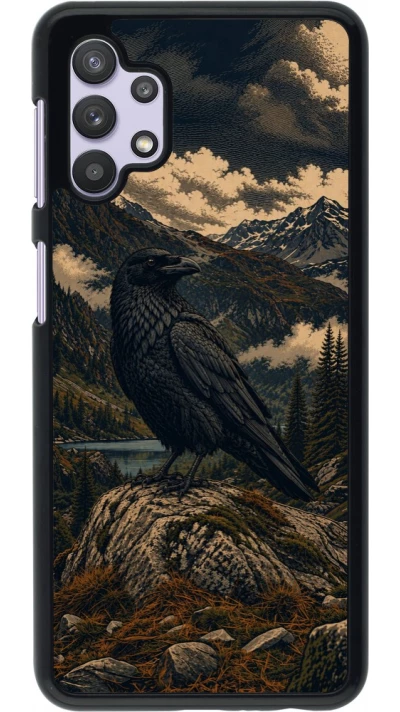 Coque Samsung Galaxy A32 5G - Linocut Grand Corbeau