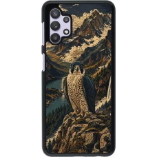 Samsung Galaxy A32 5G Case Hülle - Linocut Wanderfalke