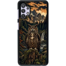 Samsung Galaxy A32 5G Case Hülle - Linocut Uhu