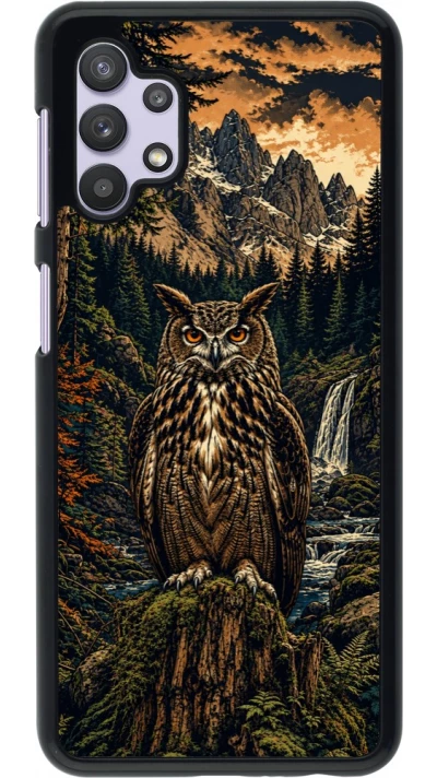 Coque Samsung Galaxy A32 5G - Linocut Grand-Duc