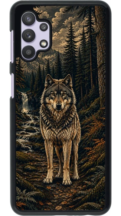 Coque Samsung Galaxy A32 5G - Linocut Loup