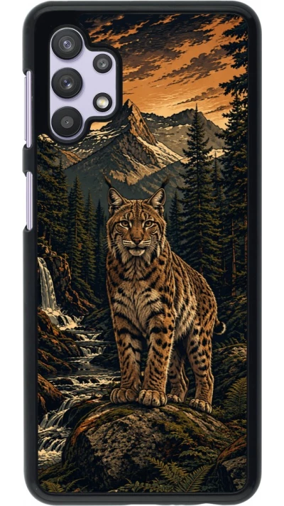 Coque Samsung Galaxy A32 5G - Linocut Lynx
