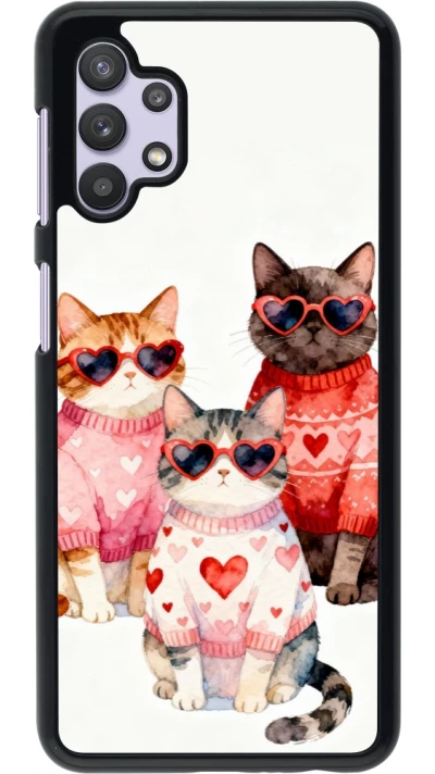 Samsung Galaxy A32 5G Case Hülle - Saint Valentines Day 26 Cat Love