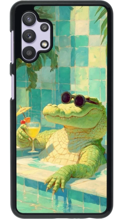 Coque Samsung Galaxy A32 5G - Crocodile in the swimming pool Summer 2026