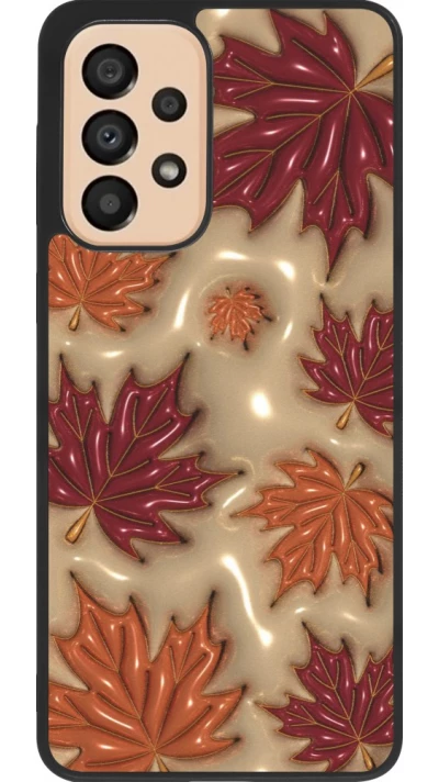 Samsung Galaxy A33 5G Case Hülle - Silikon schwarz Autumn 26 3D leaves