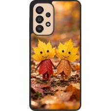 Samsung Galaxy A33 5G Case Hülle - Silikon schwarz Autumn 26 Couple of leaves